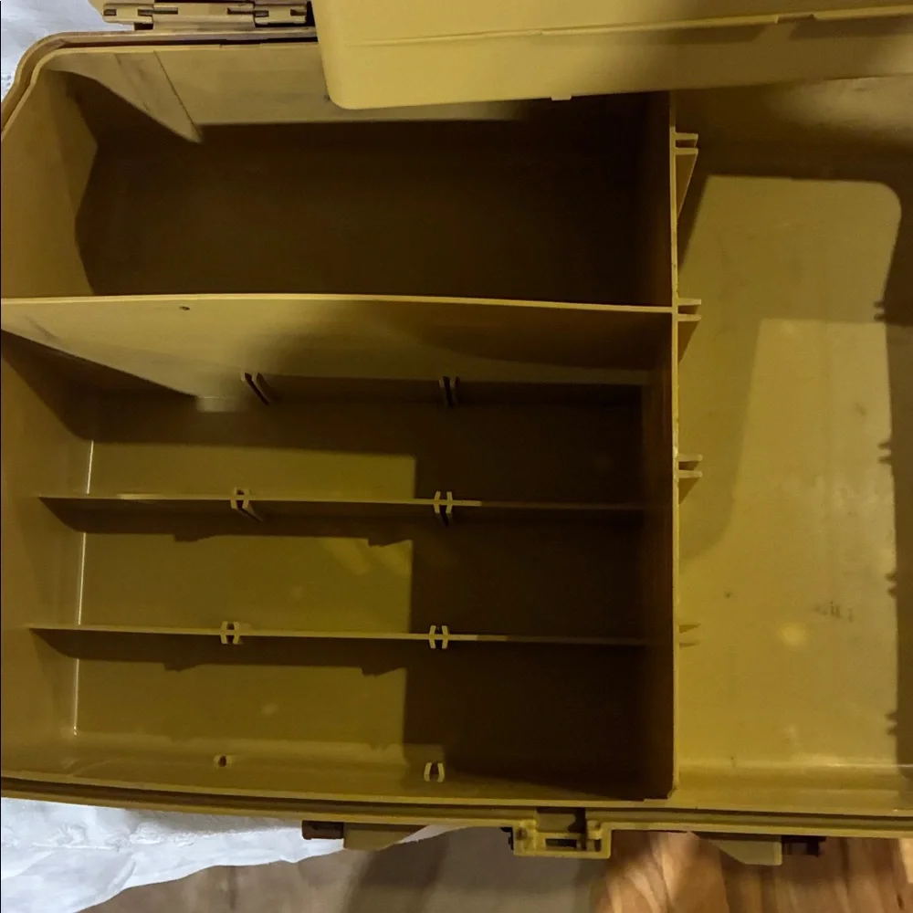 Plano Over/Under Fishing Lure/Sewing Box Amber and Gold Storage Organizer Box